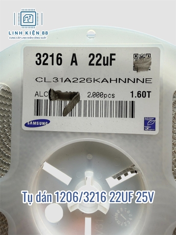 Trở dán Samsung 1206-3216 25V 22UF SMD mới( 10 con)