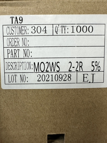 Điện trở cắm Đài Loan 2r2 2w 5% mới ( dây 20con)