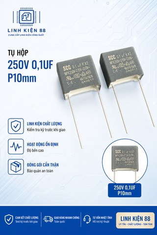 Tụ hộp 250V 0.1UF P=10mm mới