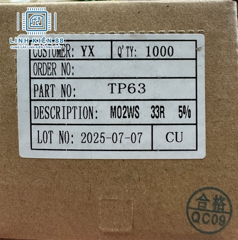 Điện trở vạch 2W 33R 5% cắm mới ( 10 con)