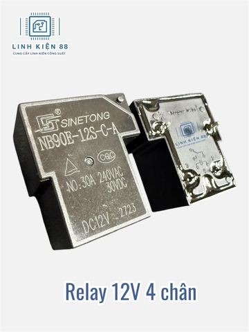 Relay 12VDC 30A 4 chân mới