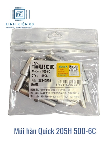 Mũi hàn Quick 205 500-6C mới chính hãng
