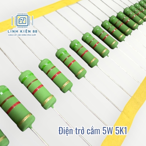 Điện trở cắm 5W 5K1 6*17mm mới