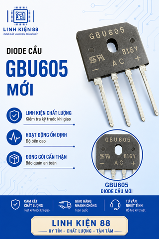 Diode cầu GBU605 605 mới