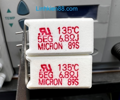 Điện Trở Cắm Sứ Trắng Nhật Bản MICRON 5EG 6R8 6.8R 5W Dáng Đứng