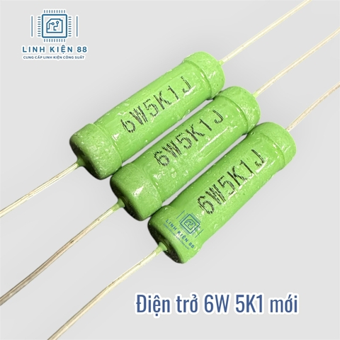 Điện trở cắm 6W 5K1 7x24mm mới