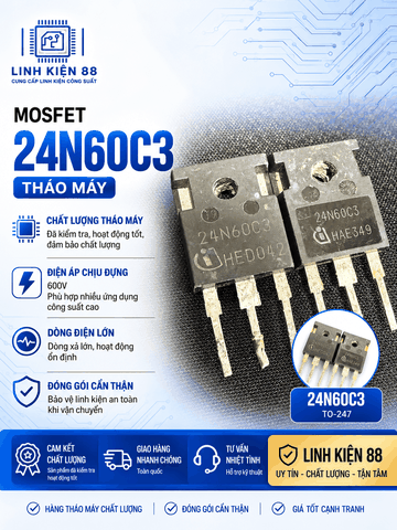 Mosfet 24N60C3 24N60 24A 600V To-247 tháo máy