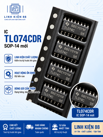 OPAMP TL074CDR TL074C TL074 dán Sop-14 mới TI