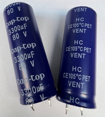 Tụ nguồn audio ampli amply cục đẩy LA 3300uf 80v 22mm x 60mm