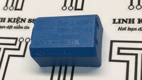 Tụ bếp từ chính hãng BM 5UF 400V ( dáng nằm)