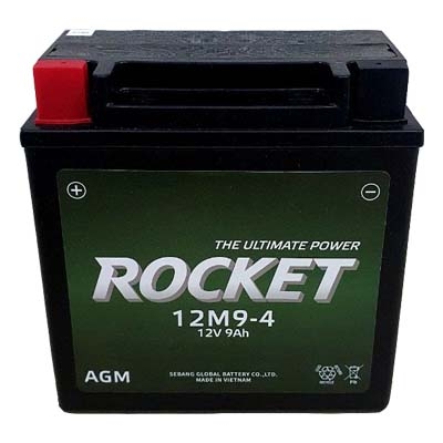 ẮC QUY KHÔ ROCKET DÙNG CHO XE MÔ TÔ BMW 12M9-4, 12V-9AH