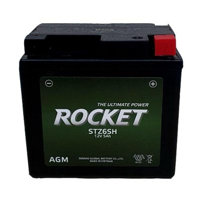 ẮC QUY KHÔ DÙNG CHO XE SH MODE  ROCKET AGM STZ6SH, 12V-5AH