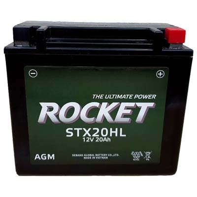 ẮC QUY KHÔ ROCKET, CÔNG NGHỆ GEL DÙNG CHO XE Ô TÔ, AGM STX20HL, 12V-20AH