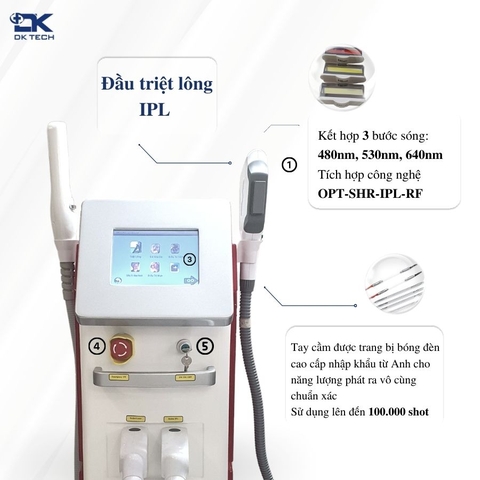 Máy Laser 2 in 1 (Triệt lông công nghệ IPL – Laser ND YAG)