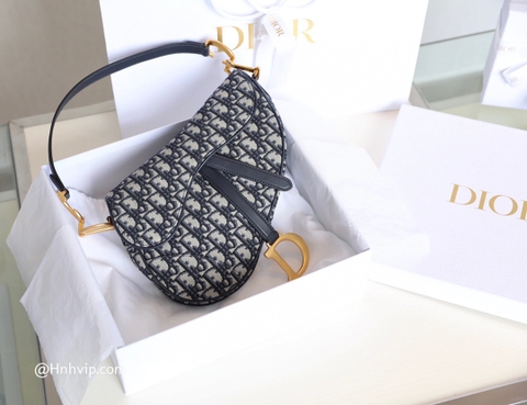 DIOR SADDLE BAG Blue Dior Oblique Jacquard