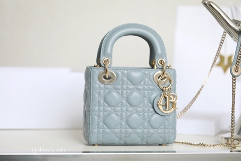 MINI LADY DIOR BAG Cloud Blue Cannage Lambskin