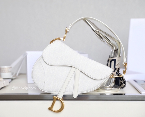 DIOR SADDLE BAG White Dior Oblique Jacquard