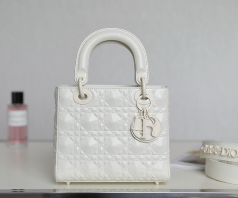Dior SMALL LADY DIOR MY ABCDIOR BAG Latte Cannage Calfskin with Diamond Motif MO538SNEA