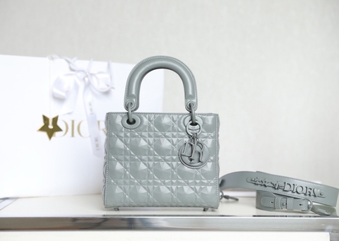 Dior SMALL LADY DIOR MY ABCDIOR BAG Gray Cannage Calfskin with Diamond Motif MO538INEA