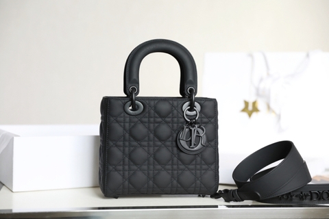 Dior SMALL LADY DIOR MY ABCDIOR BAG Black Ultramatte Cannage Calfskin M0538SLOI_M989