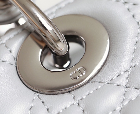 Dior SMALL LADY DIOR MY ABCDIOR BAG Gray Cannage Lambskin M0538BCAL