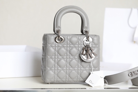 Dior SMALL LADY DIOR MY ABCDIOR BAG Gray Cannage Lambskin M0538BCAL
