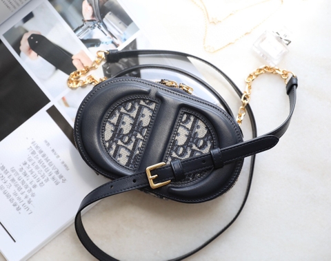DIOR CD SIGNATURE OVAL BAG Blue Dior Oblique Jacquard M3980UTZQ