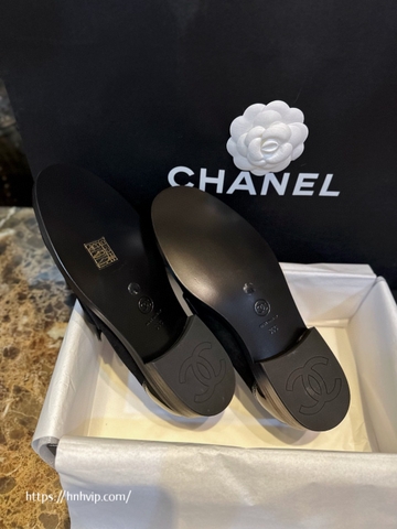 CHANEL Loafers Black Patent Calfskin G39606