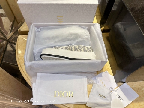 Dior WALK'N'DIOR PLATFORM SNEAKER Stone Gray Dior Oblique Embroidered Cotton