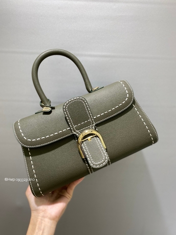 Delvaux Brillant PM Surpiqué grained Calf leather Khaki