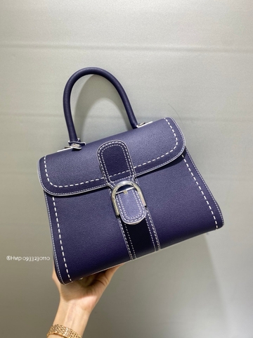 Delvaux Brillant MM Surpiqué grained Calf leather Blue
