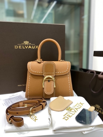 Delvaux Brillant Mini Surpiqué grained Calf leather Vegetal - Ivory
