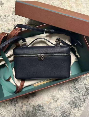 Loro Piana Extra Pocket L19 Grained Calfskin FAN4045 navy