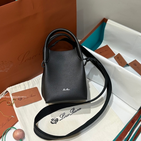 Loro Piana Micro Bale bag Grained Calfskin FAM7943 black (8000)