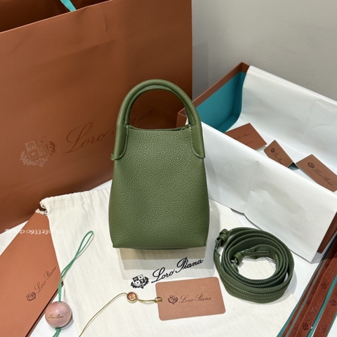 Loro Piana Micro Bale bag Grained Calfskin FAN4647 Green