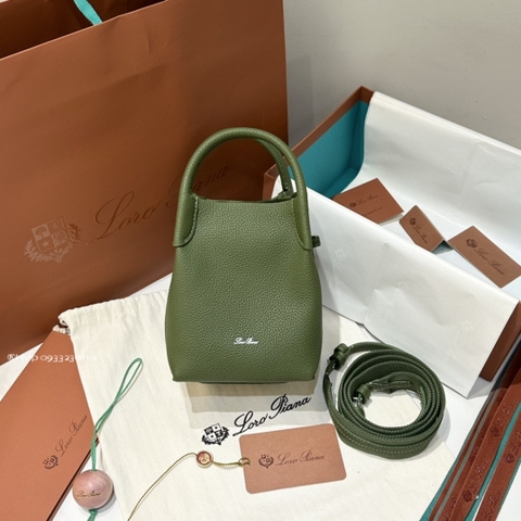 Loro Piana Micro Bale bag Grained Calfskin FAN4647 Green