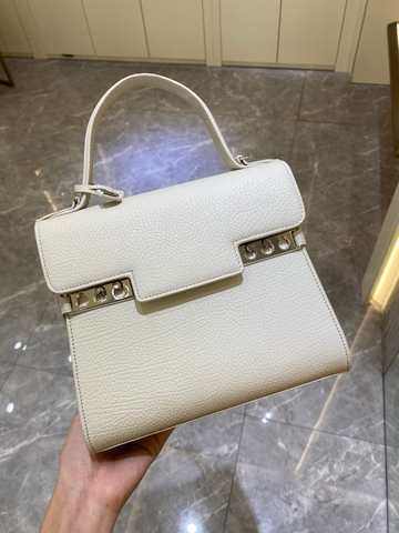 Delvaux Tempête PM in Crispy Calf leather AA0612AMF White