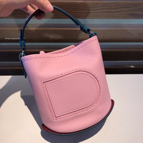 Delvaux Pin Mini Bucket Surpiquéen Taurillon Soft AA0607ATT pink
