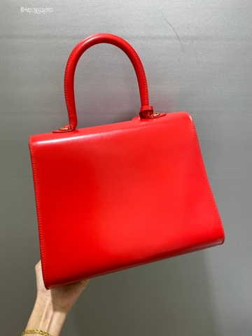 Delvaux Brillant MM in Box Calf red