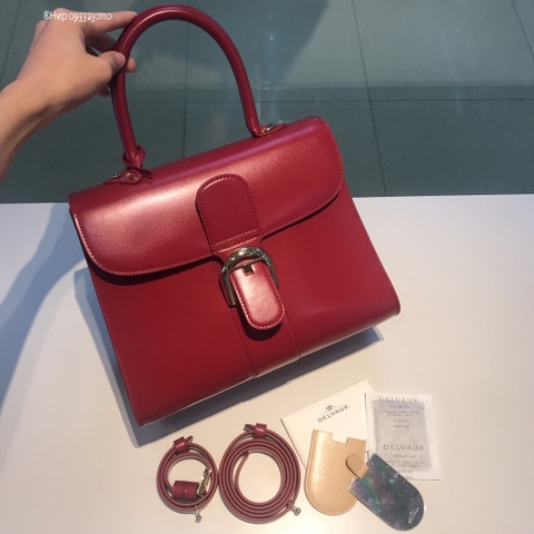 Delvaux Brillant MM in Box Calf Burgundy