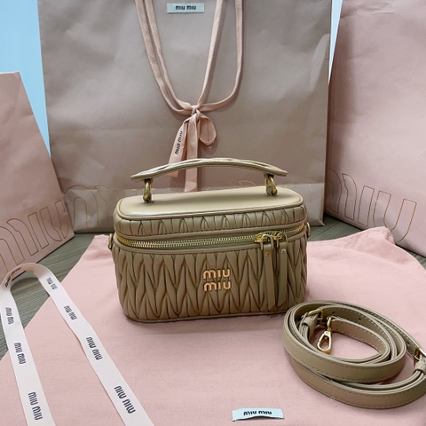 Miu Miu Matelassé nappa leather shoulder bag sand beige 5BH226_N88_F0036_V_OOO M1