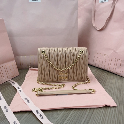 Miu Miu 5BP065 Matelassé nappa leather mini-bag sand beige M1