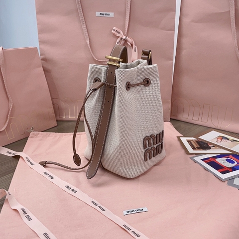 Miu Miu 5BE090 mini canvas bucket bag M1