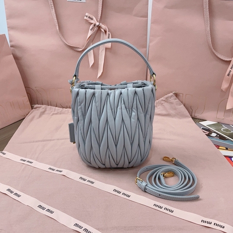 Miu Miu 5BE085 bucket bag blue M1