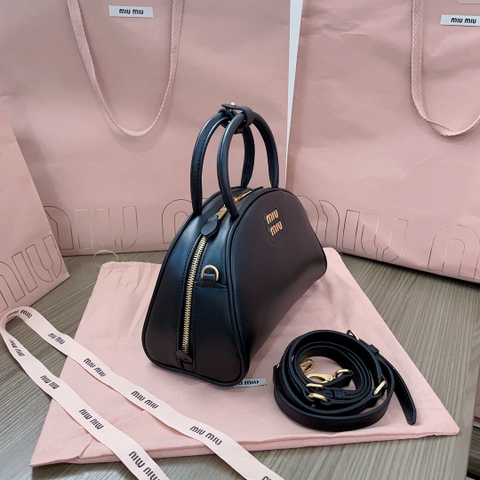 Miu Miu 5BB157 Schwarz Henkeltasche Aus Leder black M1