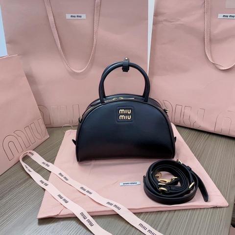 Miu Miu 5BB157 Schwarz Henkeltasche Aus Leder black M1