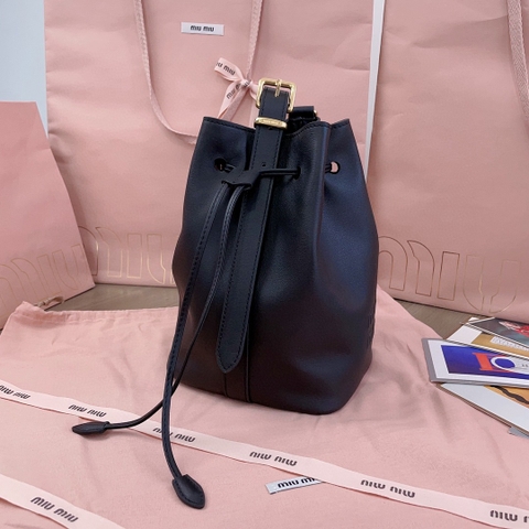 Miu Miu leather bucket bag black 5BE090_2CRM_F0002_V_OOO M1