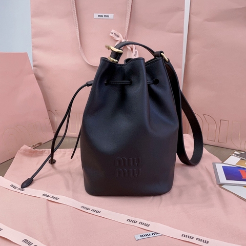 Miu Miu leather bucket bag black 5BE090_2CRM_F0002_V_OOO M1