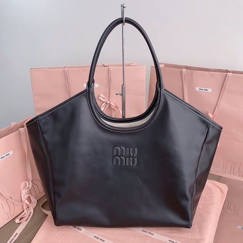 Miu Miu IVY leather tote bag 5BG276 black M1