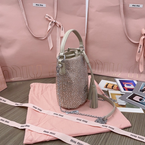 Miu Miu 5BE085 Glass-Crystal Bucket Bag M1